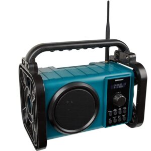 MEDION P66220 Baustellenradio mit Bluetooth 5.0, PLL UKW Radio, Spritzwassergeschützt